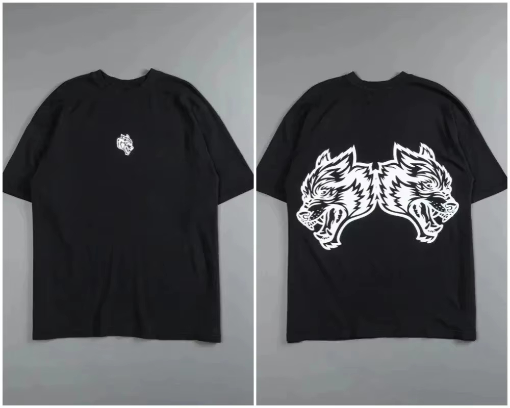 เสื้อยืดลายกราฟิกหัวหมาป่าสีดำ - Streetwear High End Brand บทวิจารณ์และราคา