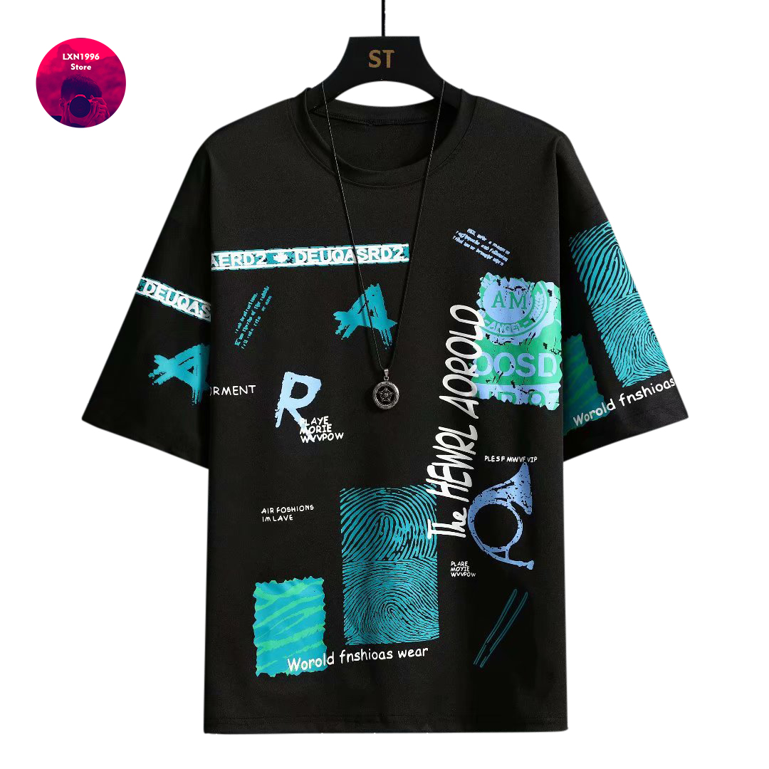 ชาย Harajuku กราฟิกสีดำฤดูร้อน - Streetwear Brand Japan บทวิจารณ์และราคา